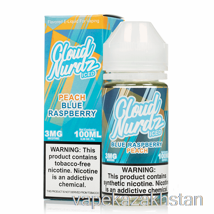 Vape Kazakhstan ICED Peach Blue Raspberry - Cloud Nurdz - 100mL 0mg